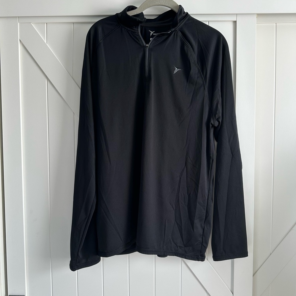 Old Navy Active Go-Dry Men’s Black Quarter Zip Pullover Large Athletic Top